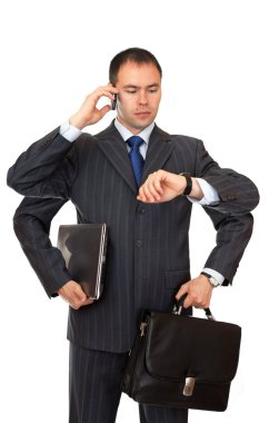 Busy businessman. clipart