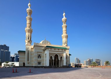 New mosque in Al Majaz Park. clipart