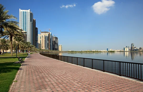 Embankment Lagoa Khalid Sharjah Eau — Fotografia de Stock