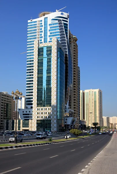 Modern skyscrapers in Sharjah. — Stock Photo, Image