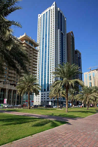 Arranha Céus Modernos Sharjah Eau — Fotografia de Stock