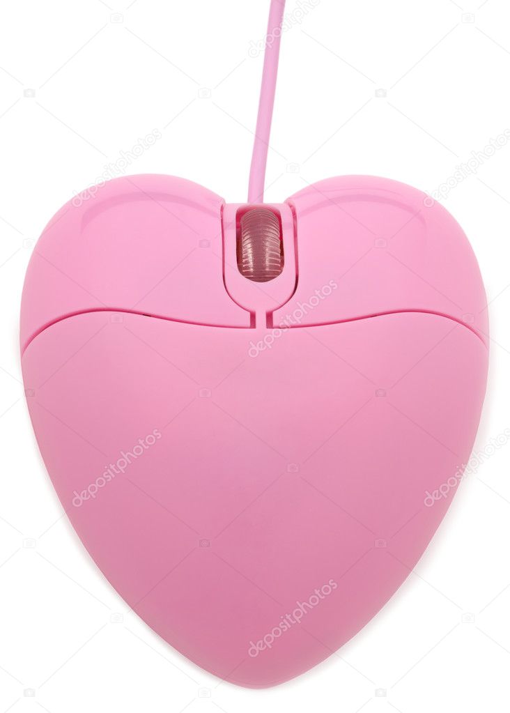 Heart Shaped Mouse Isolated