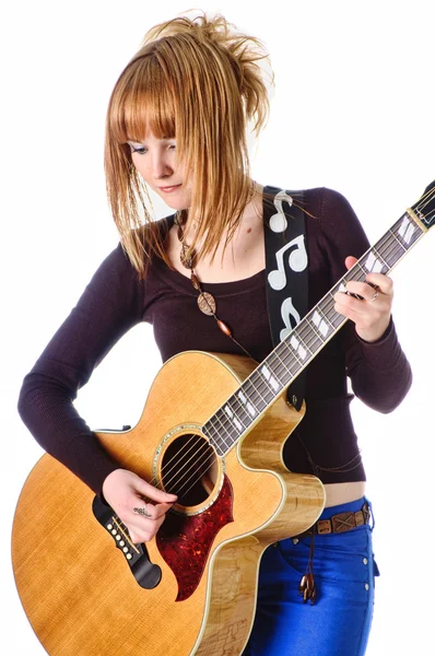 stock image Rocker with acoustic guitar