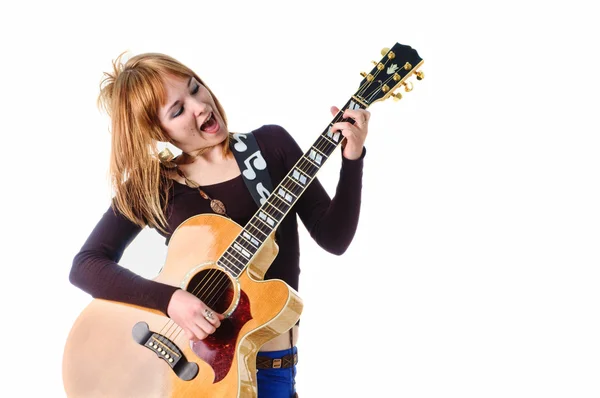 Stock image Rocker with acoustic guitar