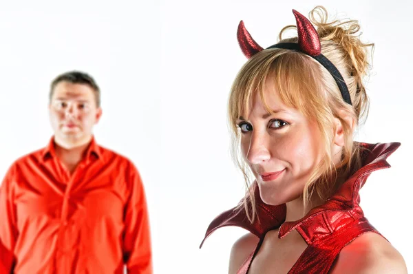 stock image Red devil couple