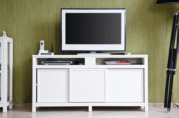 TV-set em casa interior — Fotografia de Stock