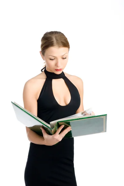 Woman with a book — Stock Photo, Image