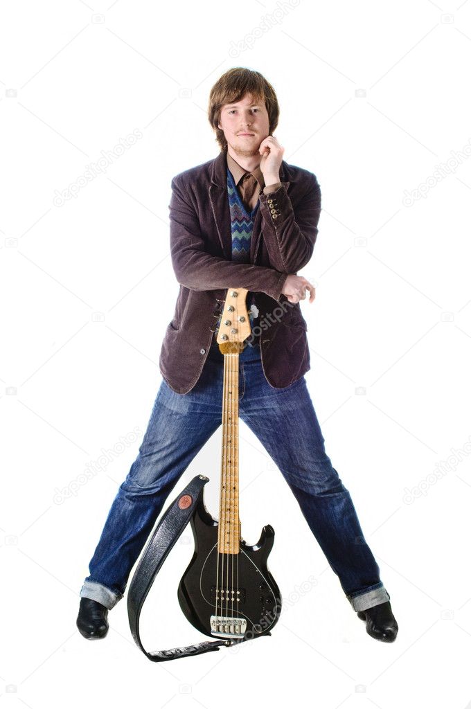 Rocker with bass guitar
