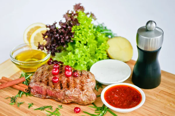 Steak & zöldségek — Stock Fotó