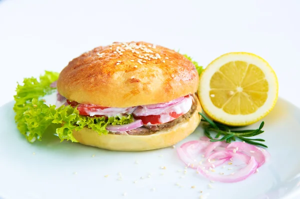 Lunchtime Burger — Stock Photo, Image