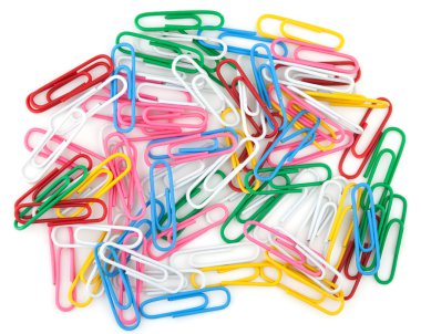 Colored paper clips clipart