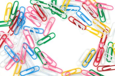 Colored paper clips clipart