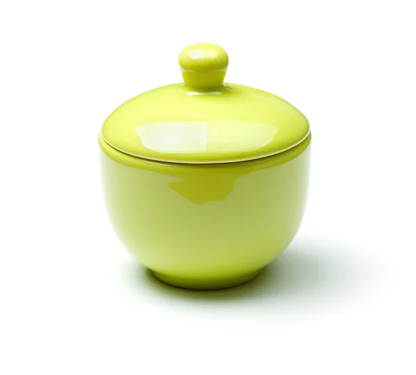 Green china soup dishware — Stock Photo, Image