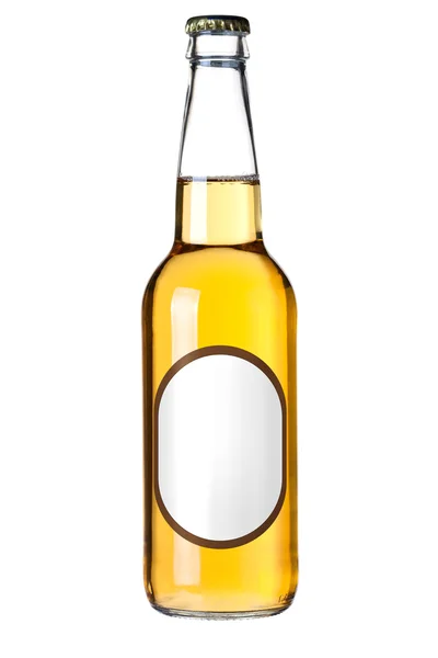 Lagerbier in Flasche mit leerem Etikett — Stockfoto