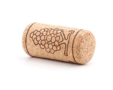 Wine cork with grape illustration clipart