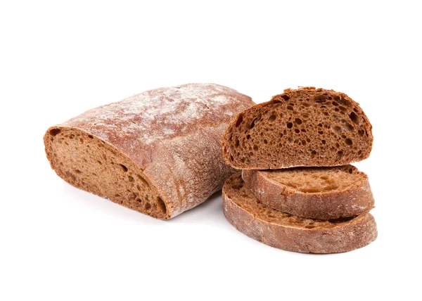 Braunes Brot mit Scheiben — Stockfoto