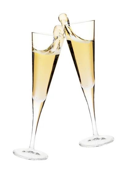 Şerefe! iki şampanya bardağı — Stok fotoğraf