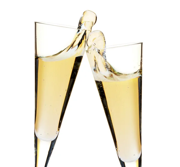 Вітаю! Два келихи шампанського — стокове фото
