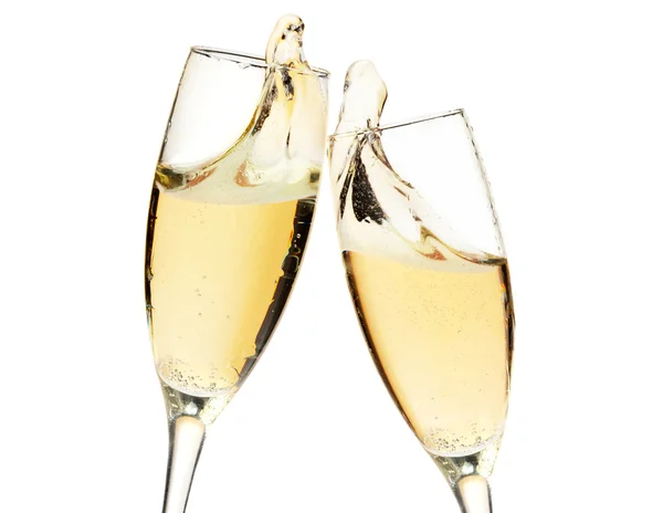 Saúde! Dois copos de champanhe — Fotografia de Stock