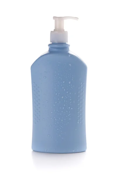 Modré šampon láhev — Stock fotografie