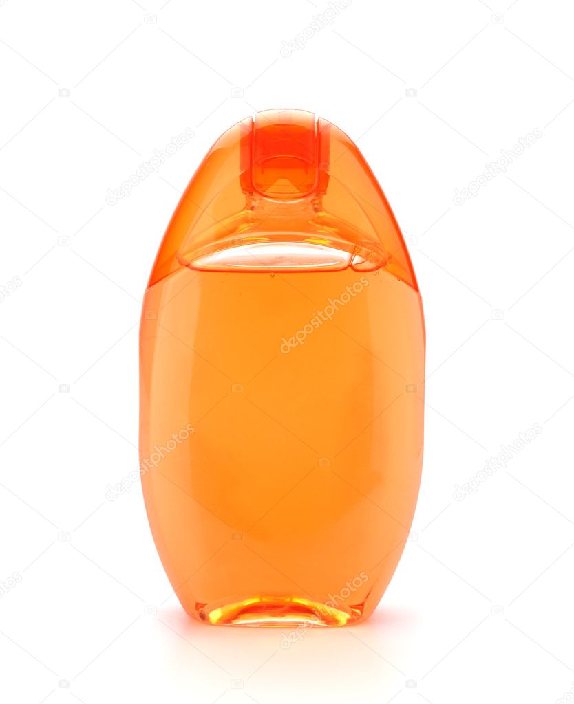 Orange shampoo bottle — Stock Photo © karandaev 4478893