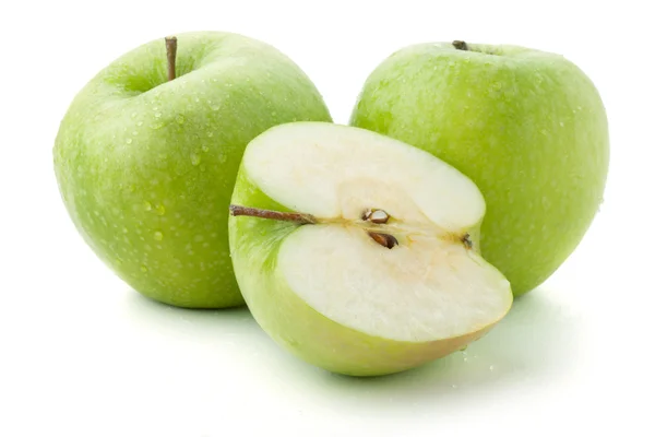 Duas maçãs maduras e meia — Fotografia de Stock