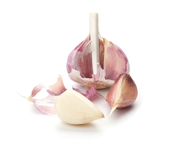 Garlic Shell Removed Small Dof Isolated White — Stock Photo, Image