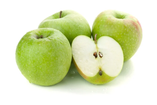 Três maçãs maduras e meia — Fotografia de Stock