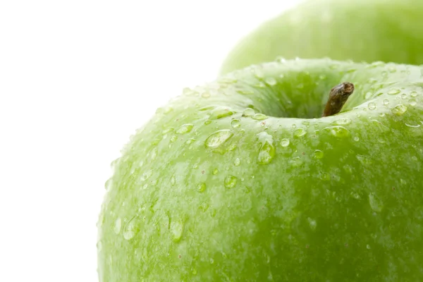 Ripe Green Apples Closeup Isolated White — Stock Photo, Image