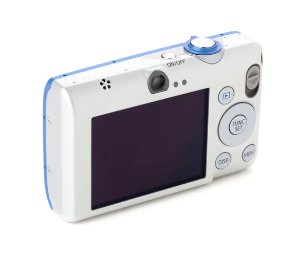 Цифровая Камера Вид Сзади Изолированный Белом Фоне — стоковое фото