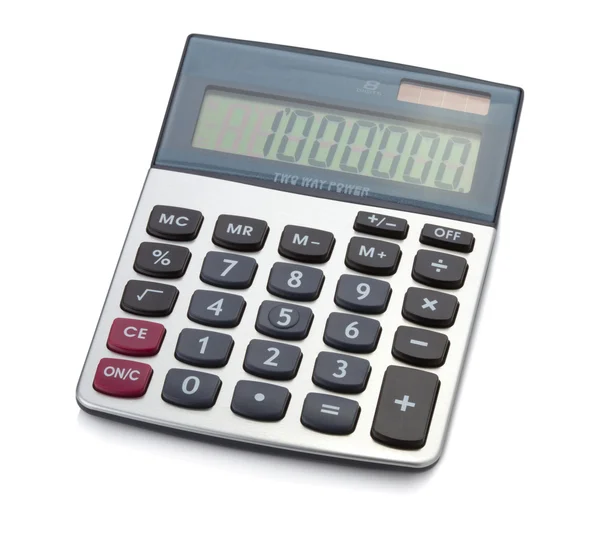 Biuro Cyfrowy Kalkulator Tle Białym Tle — Zdjęcie stockowe