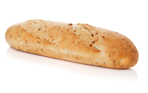 Baguete Sanduíche Pão Longo Isolado Branco — Fotografia de Stock