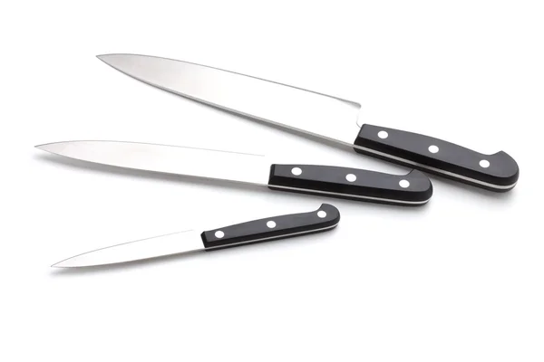 Tre coltelli da cucina — Foto Stock