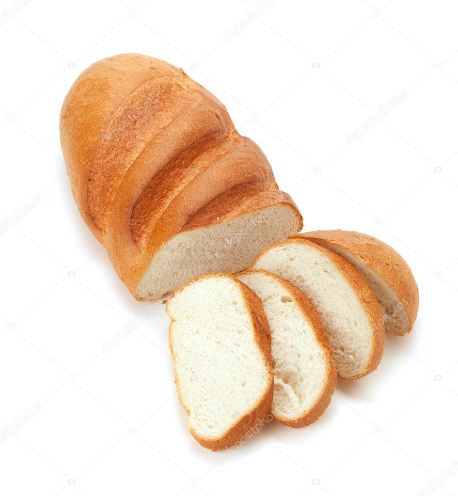 Sliced long loaf bread