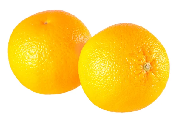 Deux oranges isolées sur fond blanc — Photo