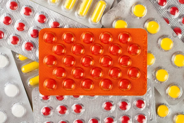 Háttér tabletták csomag — Stock Fotó