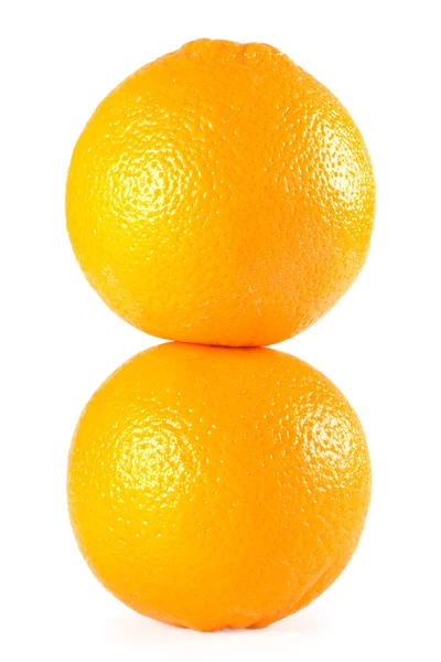 Two oranges isolated on white background — Stock Photo, Image