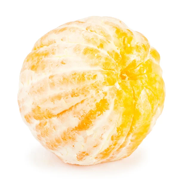 Naranja pelado aislado sobre fondo blanco — Foto de Stock