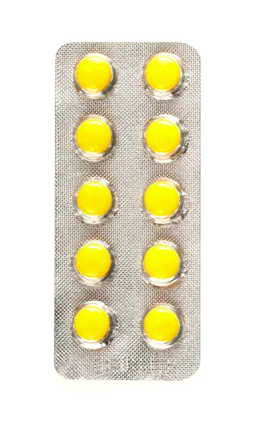 Pack de pilules isolées sur fond blanc — Photo