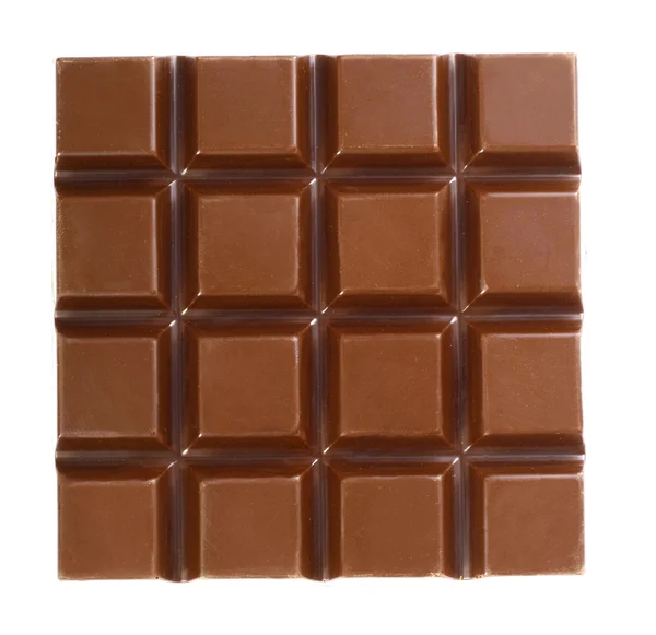 Milk chocolate bar isolated on white background — Stock Photo, Image