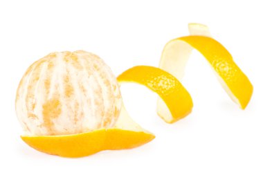 Half peeled orange isolated on white backround clipart