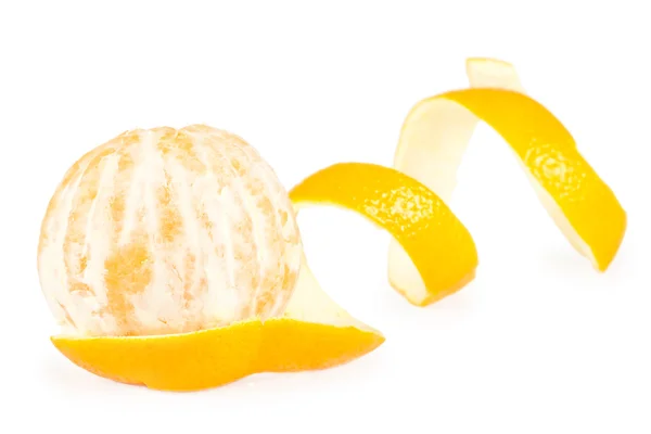 Half peeled orange isolated on white backround — Stock Photo, Image