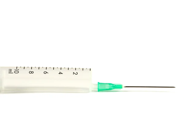 Spritze mit Nadel isoliert auf weißem Hintergrund — Stockfoto