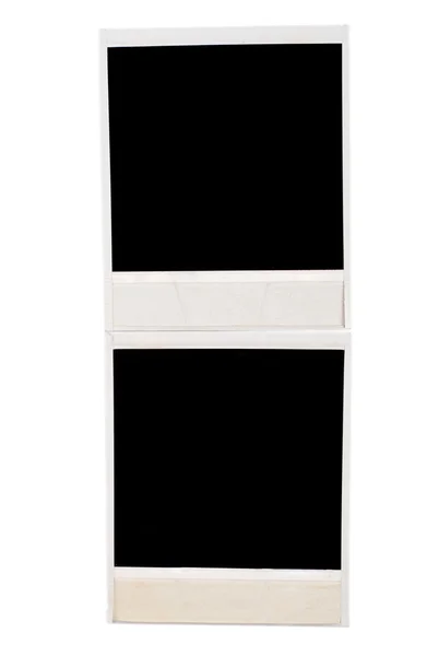 Molduras fotos instantâneas pretas isoladas no fundo branco — Fotografia de Stock