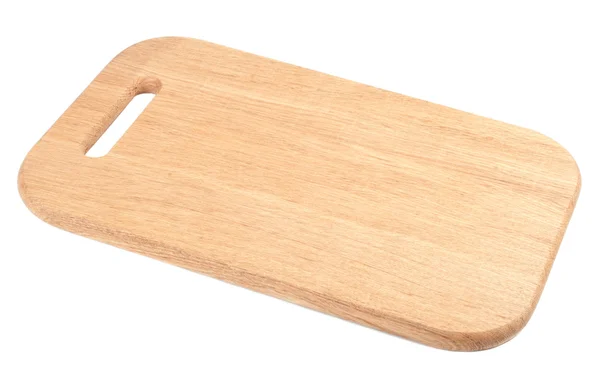 Tabla de cortar de madera aislada sobre fondo blanco —  Fotos de Stock