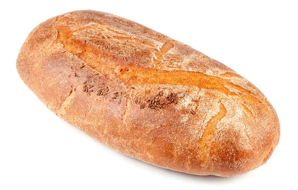 Bochník čerstvý žitný chléb izolovaných na bílém pozadí — Stock fotografie