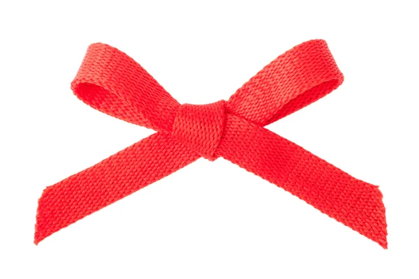 Red holiday bow isolated on white background — Stock Photo, Image
