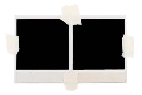 Cartões fotográficos em branco com fita adesiva — Fotografia de Stock