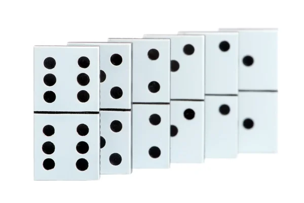 Domino isolerad på en vit bakgrund — Stockfoto