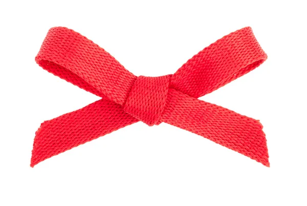 白い背景に孤立した赤いリボンの弓 — ストック写真